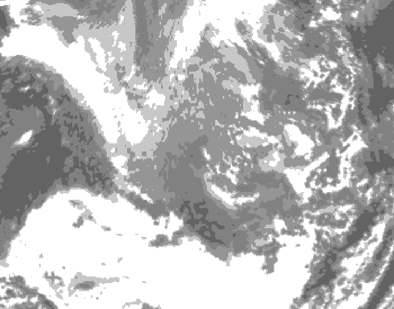 GDPS total cloud 024 hour forecast chart for Canada based on 2024/12/03 0000Z data