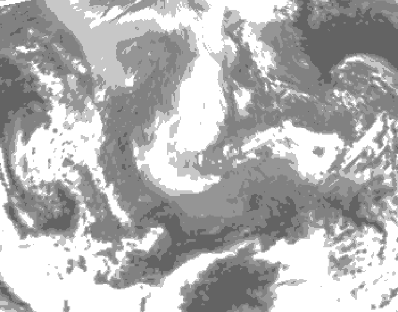 GDPS total cloud 138 hour forecast chart for Canada based on 2024/12/03 0000Z data