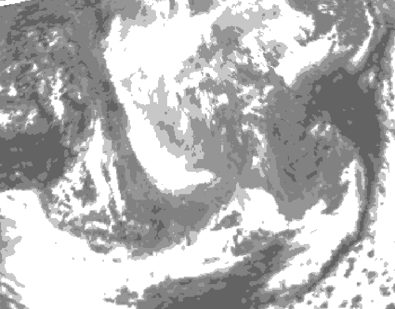 GDPS total cloud 210 hour forecast chart for Canada based on 2024/12/03 0000Z data