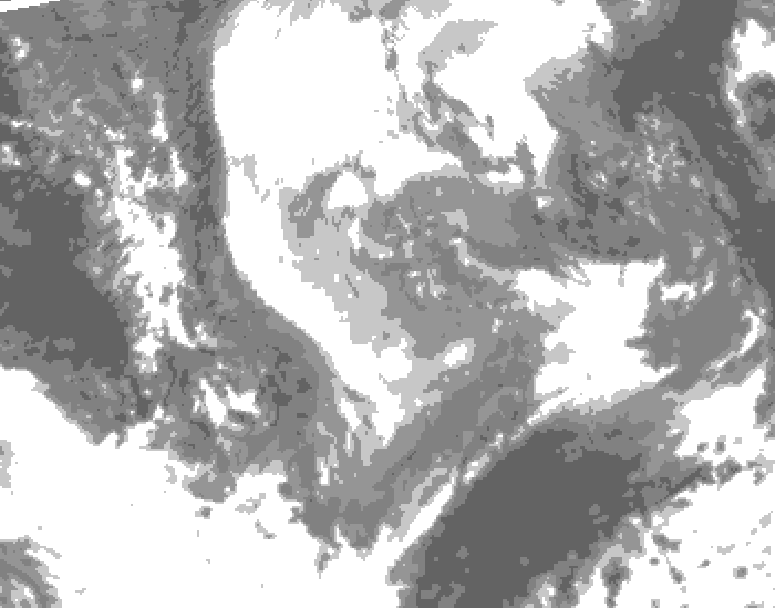 GDPS total cloud 234 hour forecast chart for Canada based on 2024/12/03 0000Z data