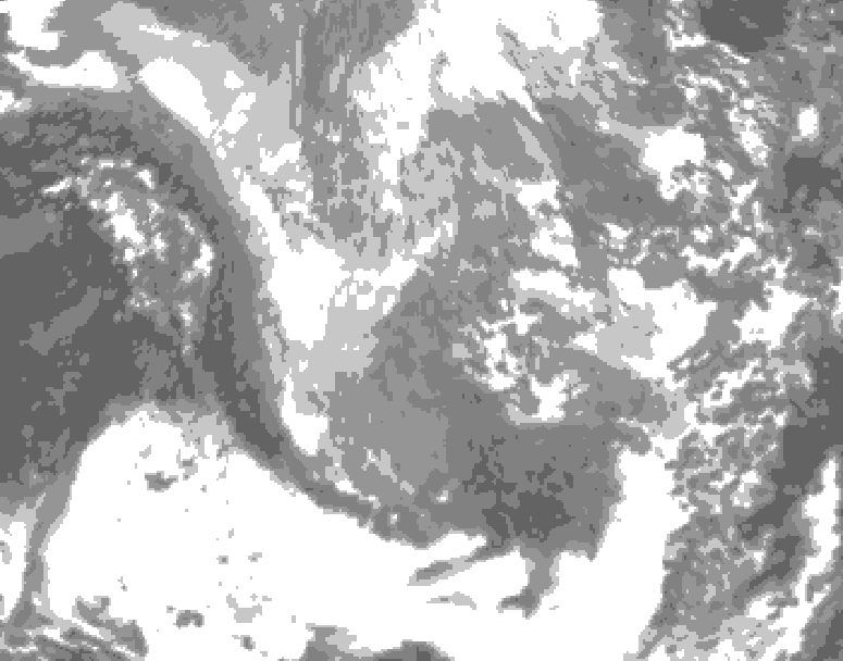 GDPS total cloud 024 hour forecast chart for Canada based on 2024/12/03 1200Z data