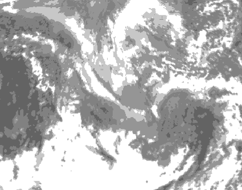 GDPS total cloud 054 hour forecast chart for Canada based on 2024/12/03 1200Z data