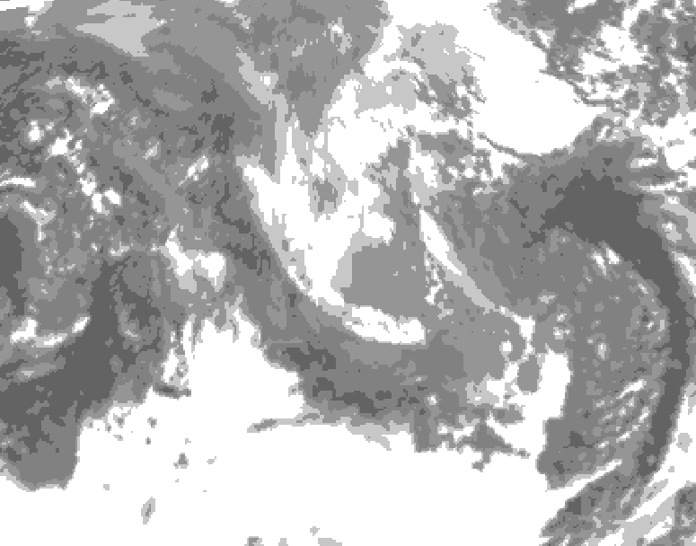 GDPS total cloud 078 hour forecast chart for Canada based on 2024/12/03 1200Z data