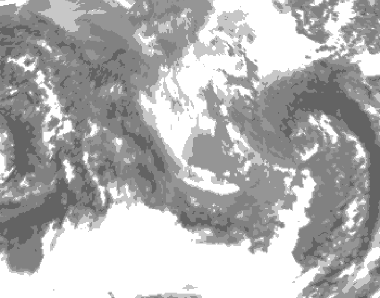 GDPS total cloud 084 hour forecast chart for Canada based on 2024/12/03 1200Z data