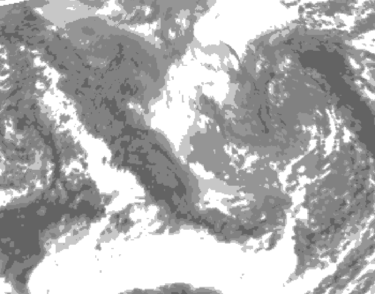 GDPS total cloud 096 hour forecast chart for Canada based on 2024/12/03 1200Z data