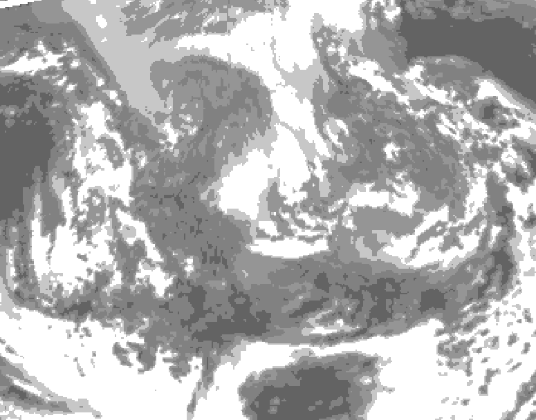 GDPS total cloud 126 hour forecast chart for Canada based on 2024/12/03 1200Z data