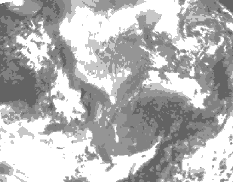 GDPS total cloud 180 hour forecast chart for Canada based on 2024/12/03 1200Z data