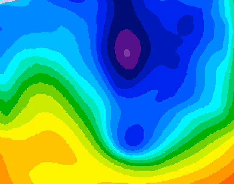 GDPS 500 millibar geopotential height 024 hour forecast chart for Canada based on 2024/12/04 0000Z data