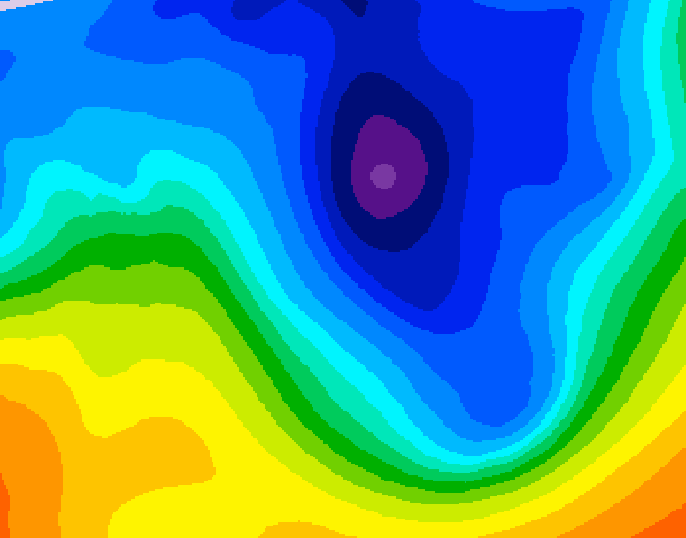 GDPS 500 millibar geopotential height 042 hour forecast chart for Canada based on 2024/12/04 0000Z data