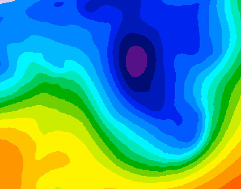 GDPS 500 millibar geopotential height 048 hour forecast chart for Canada based on 2024/12/04 0000Z data