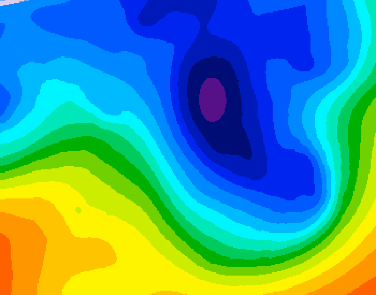 GDPS 500 millibar geopotential height 054 hour forecast chart for Canada based on 2024/12/04 0000Z data