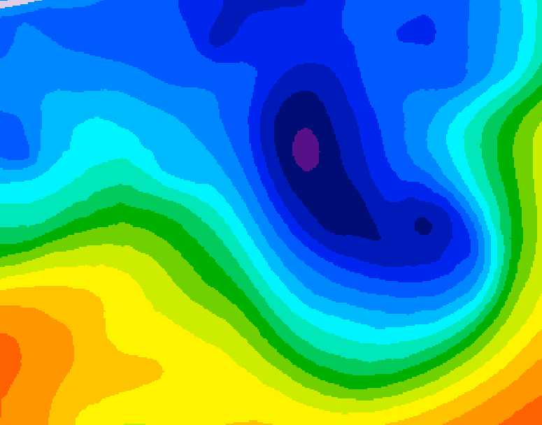 GDPS 500 millibar geopotential height 060 hour forecast chart for Canada based on 2024/12/04 0000Z data