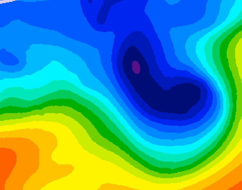 GDPS 500 millibar geopotential height 066 hour forecast chart for Canada based on 2024/12/04 0000Z data