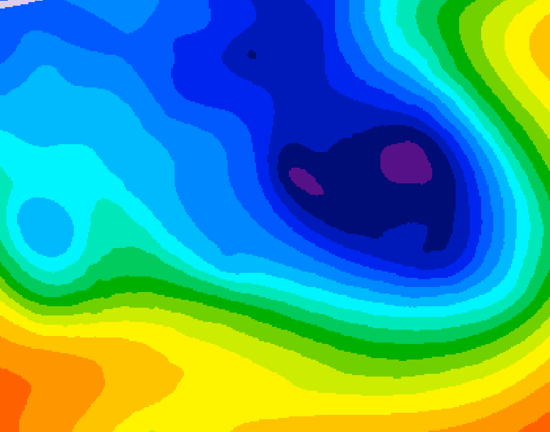 GDPS 500 millibar geopotential height 090 hour forecast chart for Canada based on 2024/12/04 0000Z data