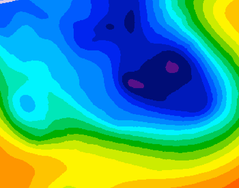 GDPS 500 millibar geopotential height 096 hour forecast chart for Canada based on 2024/12/04 0000Z data