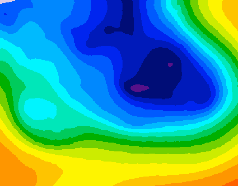 GDPS 500 millibar geopotential height 102 hour forecast chart for Canada based on 2024/12/04 0000Z data