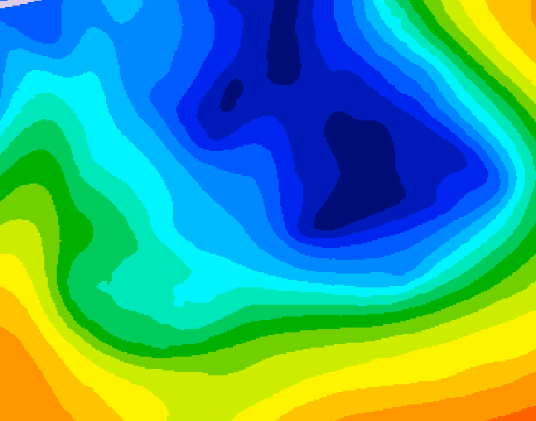 GDPS 500 millibar geopotential height 114 hour forecast chart for Canada based on 2024/12/04 0000Z data