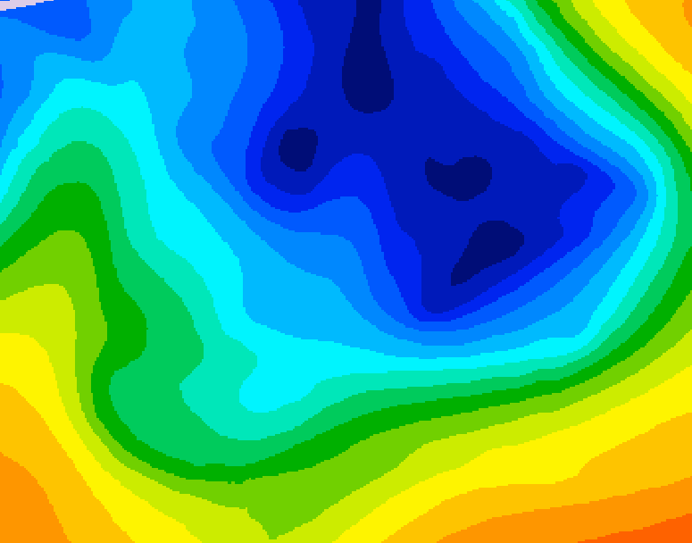 GDPS 500 millibar geopotential height 120 hour forecast chart for Canada based on 2024/12/04 0000Z data