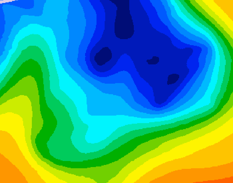 GDPS 500 millibar geopotential height 126 hour forecast chart for Canada based on 2024/12/04 0000Z data