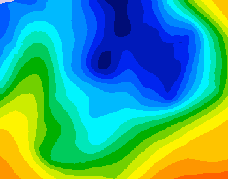 GDPS 500 millibar geopotential height 132 hour forecast chart for Canada based on 2024/12/04 0000Z data