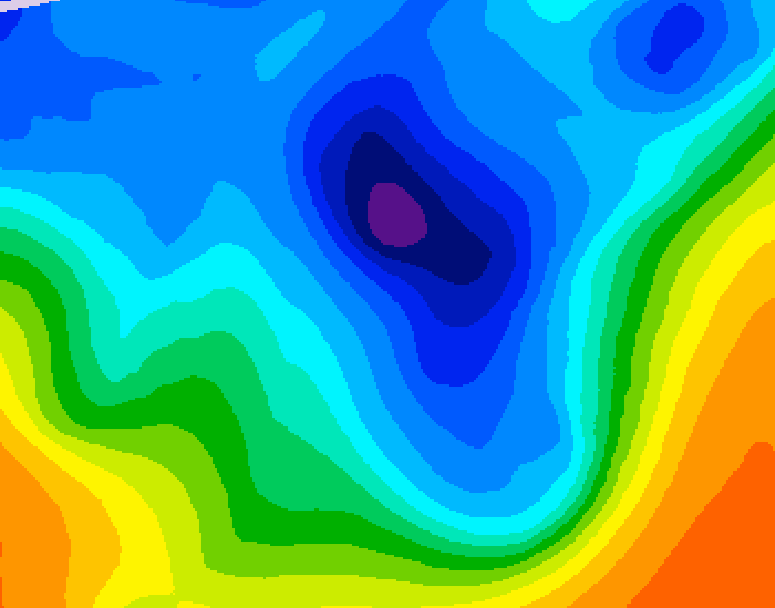 GDPS 500 millibar geopotential height 198 hour forecast chart for Canada based on 2024/12/04 0000Z data