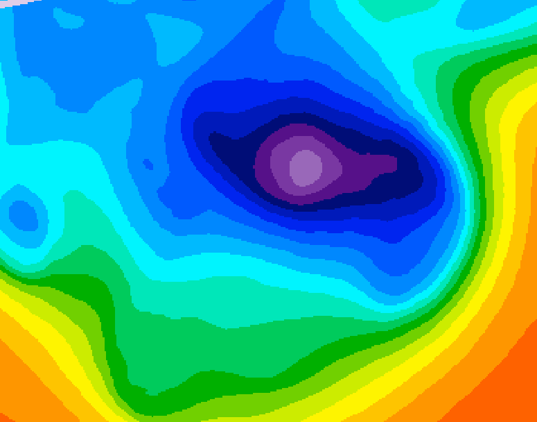 GDPS 500 millibar geopotential height 222 hour forecast chart for Canada based on 2024/12/04 0000Z data