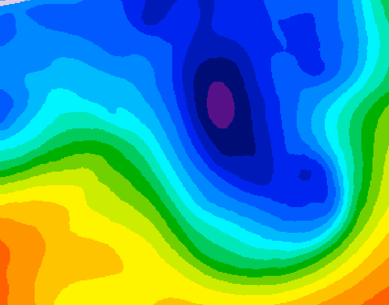 GDPS 500 millibar geopotential height 042 hour forecast chart for Canada based on 2024/12/04 1200Z data