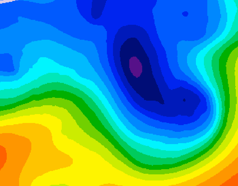 GDPS 500 millibar geopotential height 048 hour forecast chart for Canada based on 2024/12/04 1200Z data