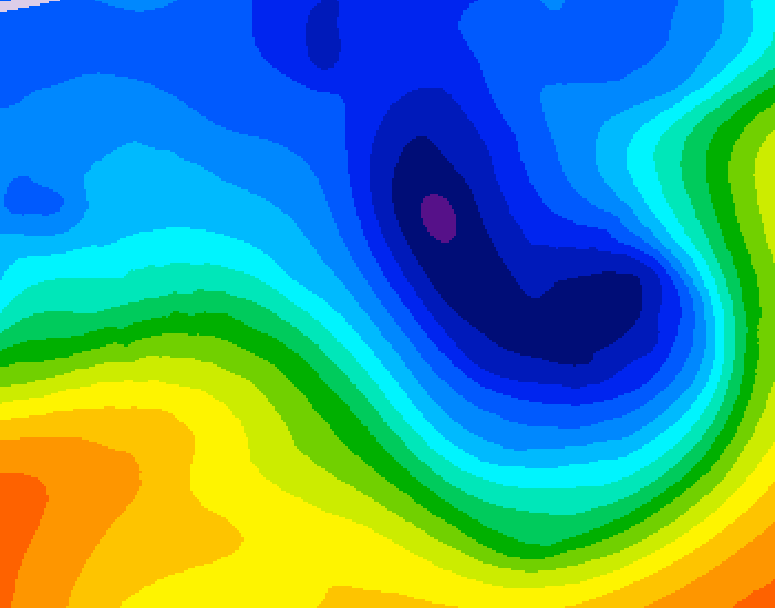 GDPS 500 millibar geopotential height 054 hour forecast chart for Canada based on 2024/12/04 1200Z data