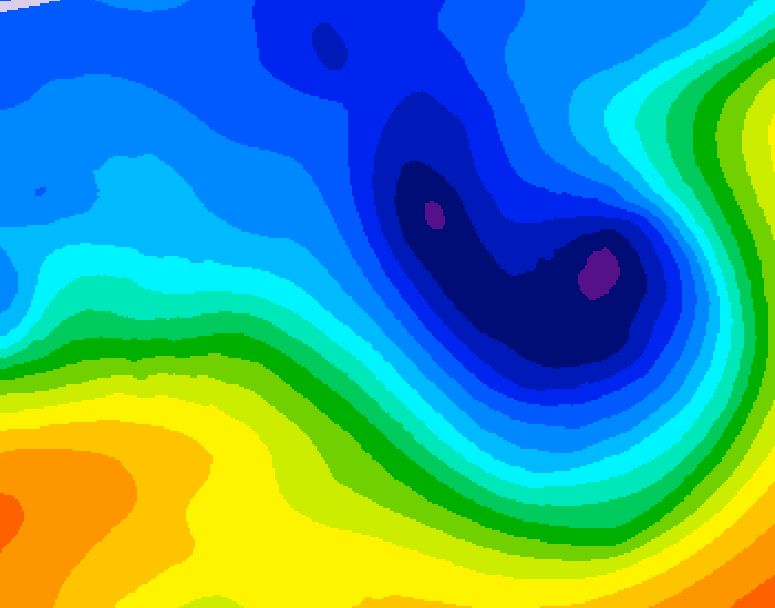 GDPS 500 millibar geopotential height 060 hour forecast chart for Canada based on 2024/12/04 1200Z data