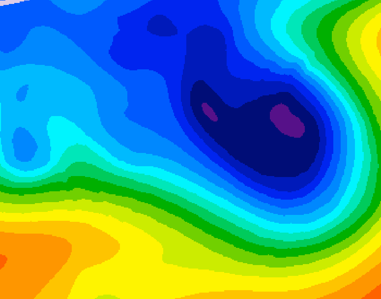 GDPS 500 millibar geopotential height 072 hour forecast chart for Canada based on 2024/12/04 1200Z data