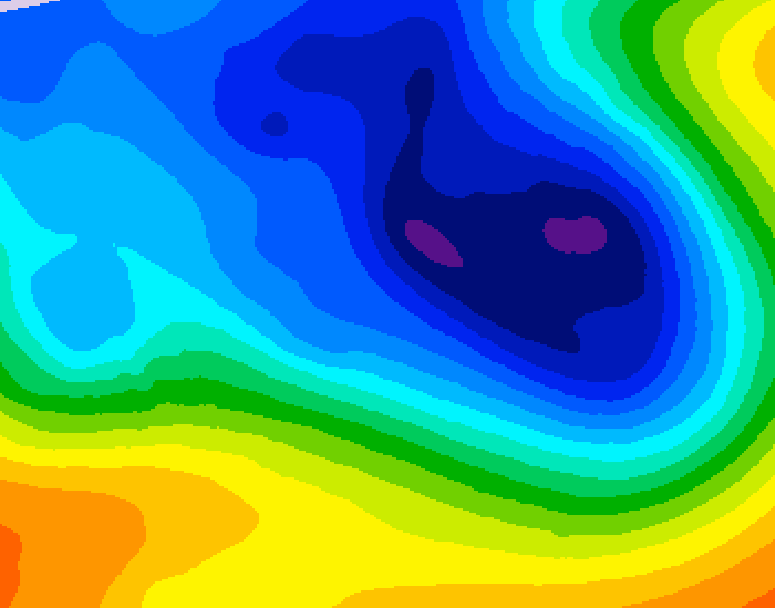 GDPS 500 millibar geopotential height 078 hour forecast chart for Canada based on 2024/12/04 1200Z data