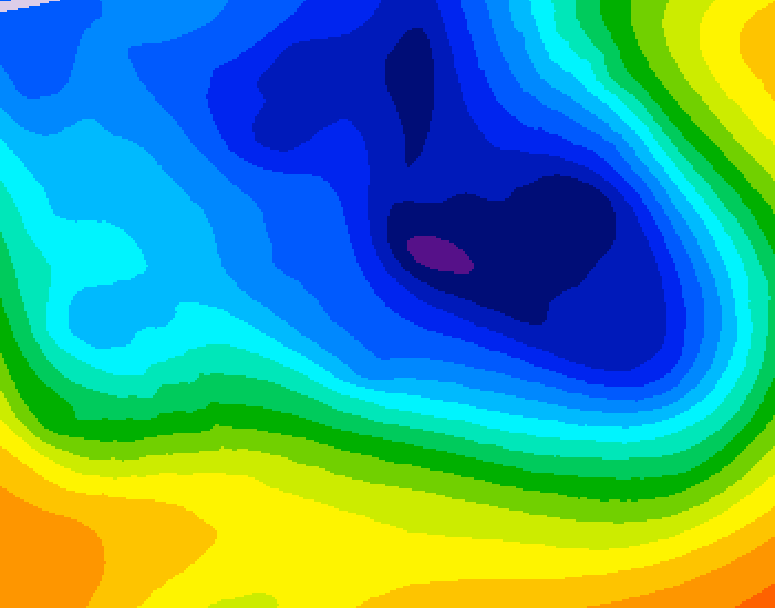 GDPS 500 millibar geopotential height 084 hour forecast chart for Canada based on 2024/12/04 1200Z data