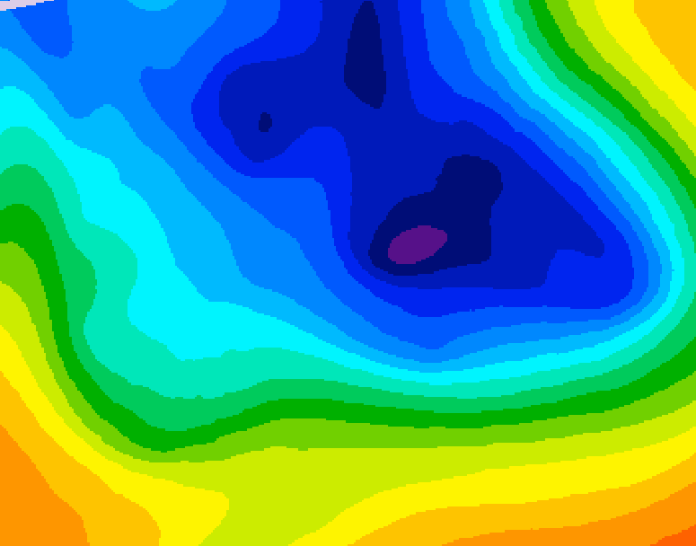 GDPS 500 millibar geopotential height 096 hour forecast chart for Canada based on 2024/12/04 1200Z data