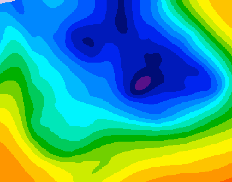 GDPS 500 millibar geopotential height 102 hour forecast chart for Canada based on 2024/12/04 1200Z data