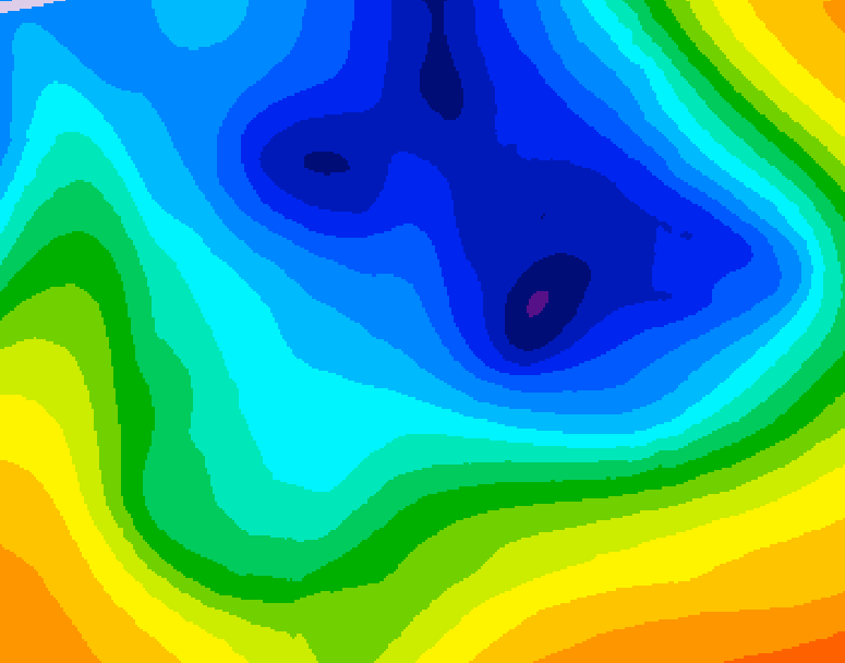 GDPS 500 millibar geopotential height 108 hour forecast chart for Canada based on 2024/12/04 1200Z data