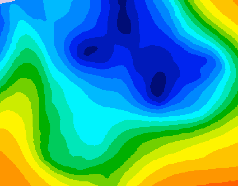 GDPS 500 millibar geopotential height 114 hour forecast chart for Canada based on 2024/12/04 1200Z data