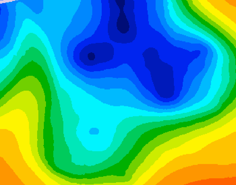 GDPS 500 millibar geopotential height 120 hour forecast chart for Canada based on 2024/12/04 1200Z data