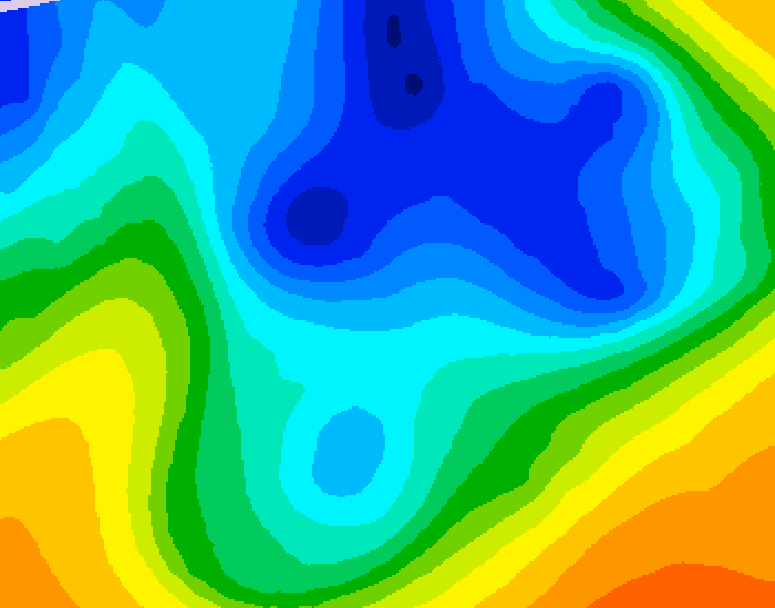 GDPS 500 millibar geopotential height 132 hour forecast chart for Canada based on 2024/12/04 1200Z data