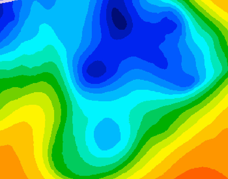 GDPS 500 millibar geopotential height 138 hour forecast chart for Canada based on 2024/12/04 1200Z data