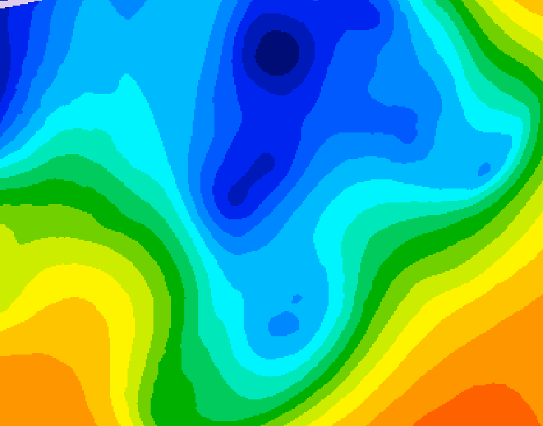 GDPS 500 millibar geopotential height 150 hour forecast chart for Canada based on 2024/12/04 1200Z data