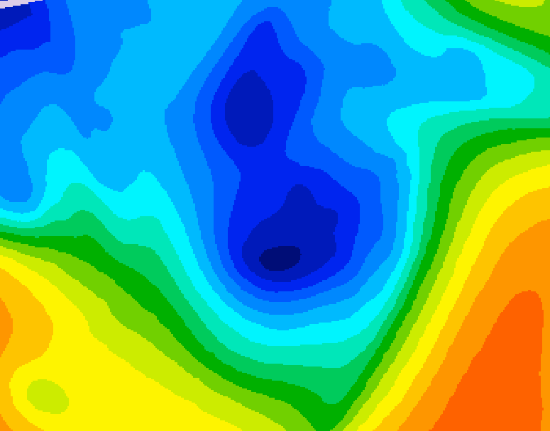 GDPS 500 millibar geopotential height 180 hour forecast chart for Canada based on 2024/12/04 1200Z data