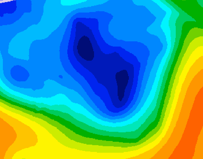 GDPS 500 millibar geopotential height 198 hour forecast chart for Canada based on 2024/12/04 1200Z data