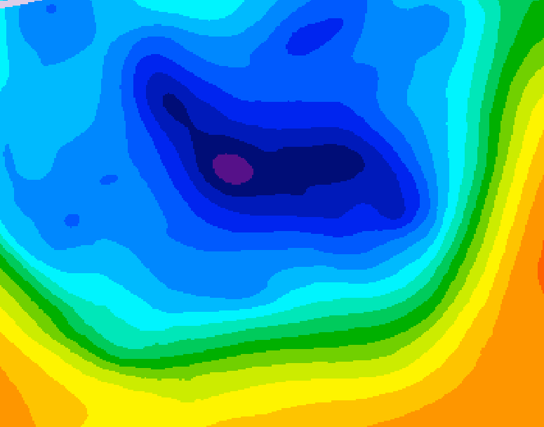 GDPS 500 millibar geopotential height 222 hour forecast chart for Canada based on 2024/12/04 1200Z data