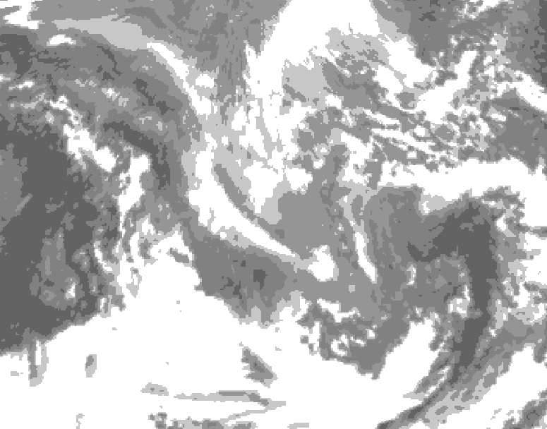 GDPS total cloud 048 hour forecast chart for Canada based on 2024/12/04 0000Z data