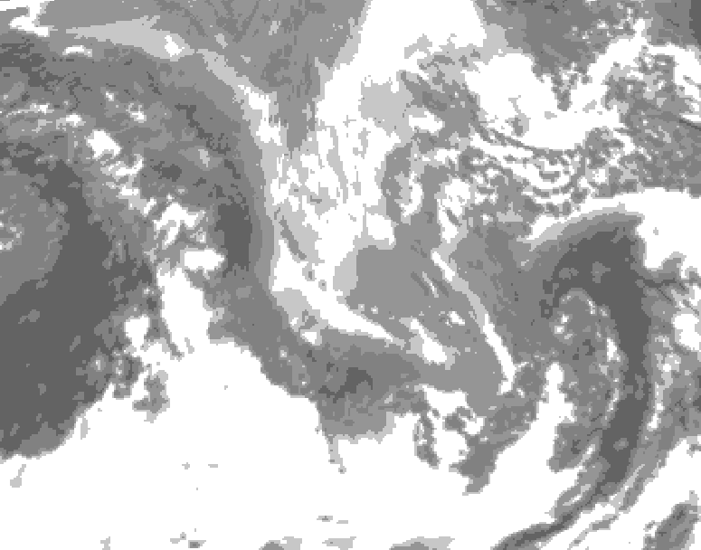 GDPS total cloud 054 hour forecast chart for Canada based on 2024/12/04 0000Z data