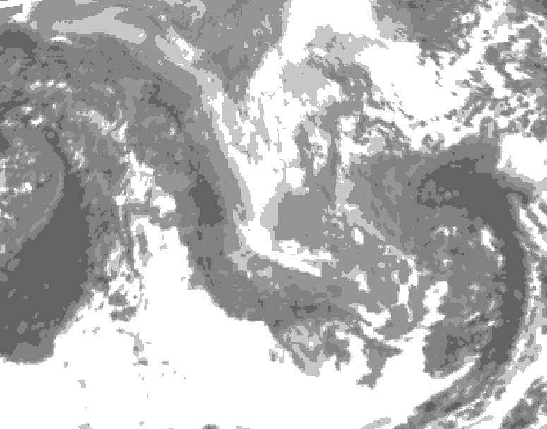 GDPS total cloud 060 hour forecast chart for Canada based on 2024/12/04 0000Z data