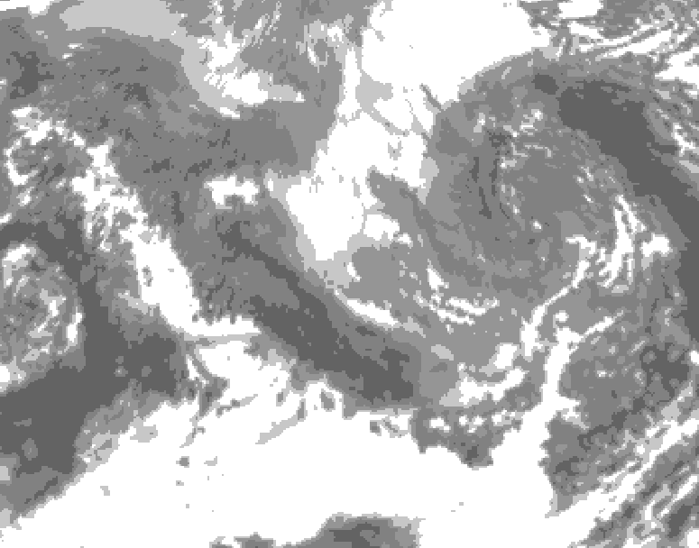 GDPS total cloud 084 hour forecast chart for Canada based on 2024/12/04 0000Z data