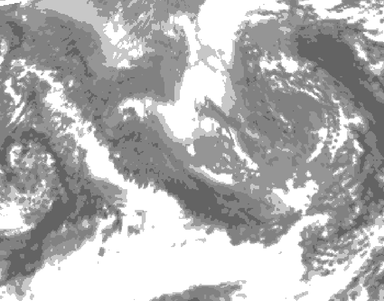 GDPS total cloud 090 hour forecast chart for Canada based on 2024/12/04 0000Z data