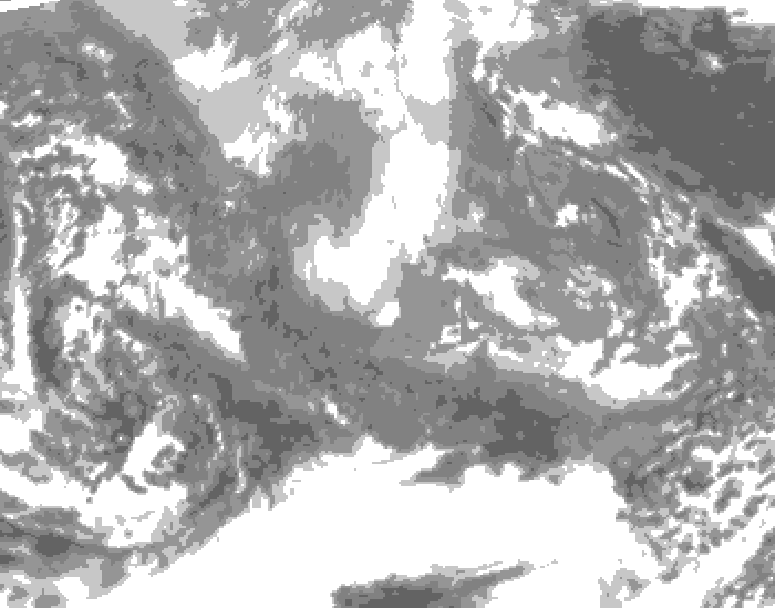 GDPS total cloud 102 hour forecast chart for Canada based on 2024/12/04 0000Z data